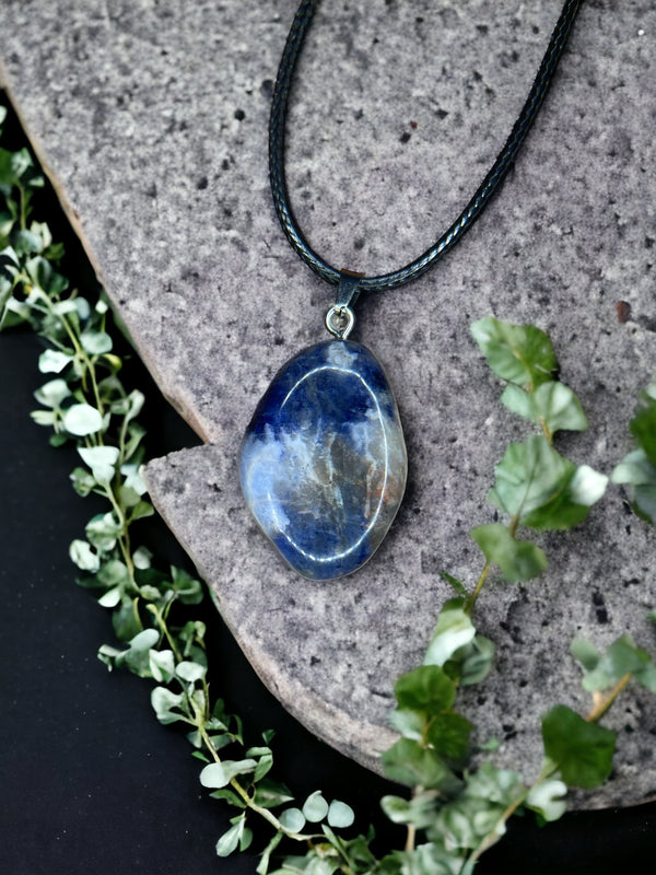 Sodalite Crystal Pendant Necklace