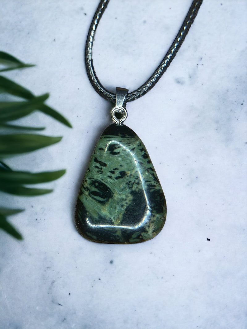Kambaba Jasper Crystal Pendant Necklace