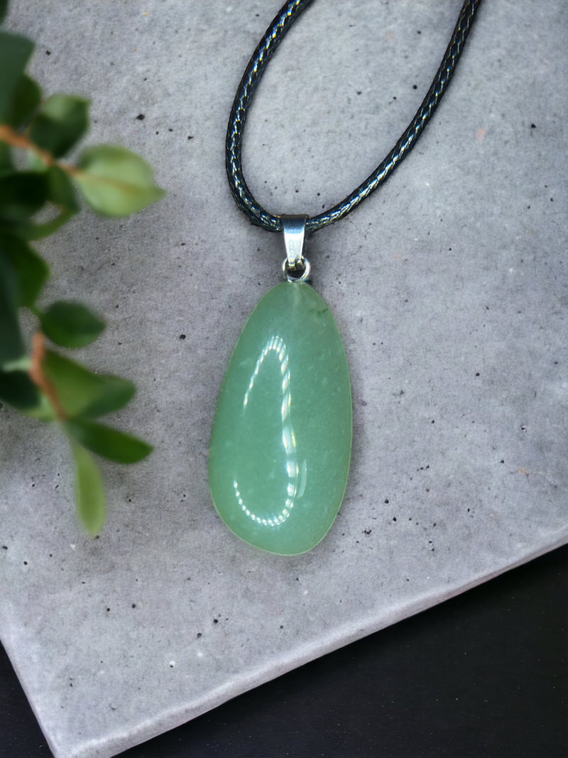 Green Aventurine Crystal Pendant Necklace