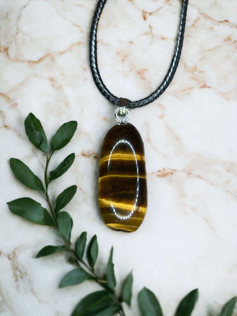 Tiger Eye Crystal Pendant Necklace