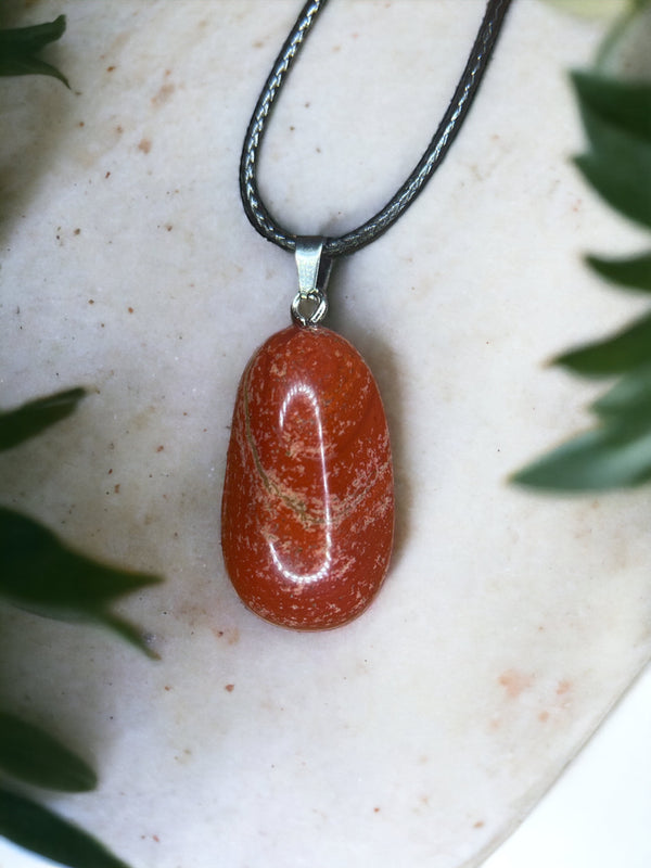 Convoluted Jasper Crystal Pendant Necklace