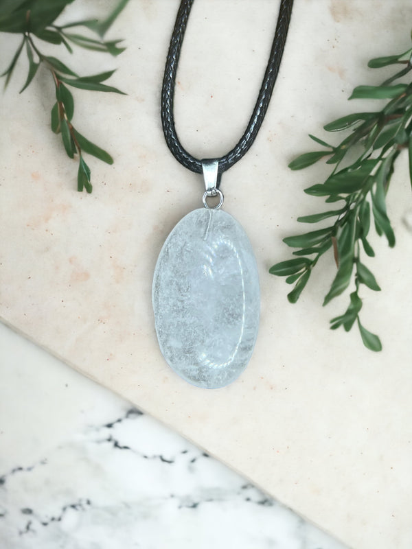 Clear Quartz Crystal Pendant Necklace