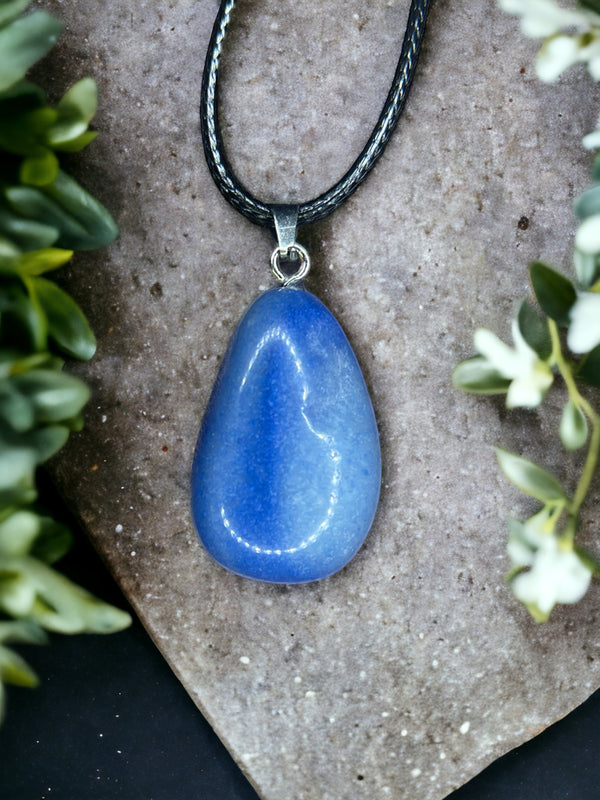 Blue Aventurine Crystal Pendant Necklace