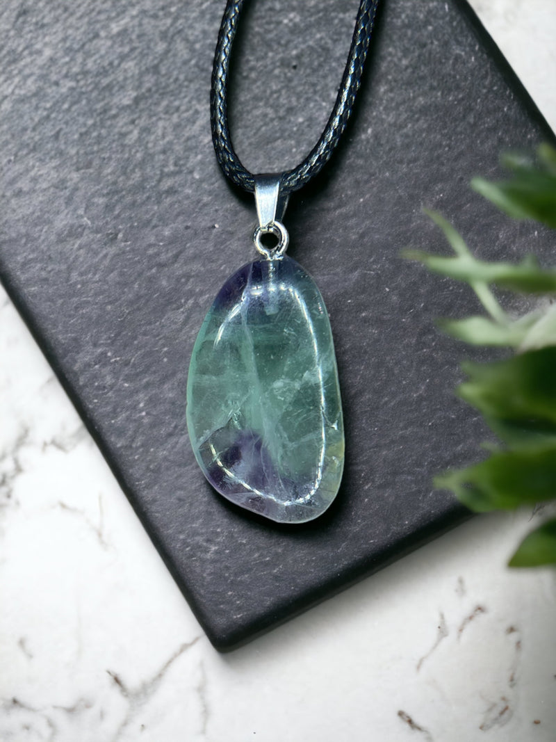 Flourite Crystal Pendant Necklace