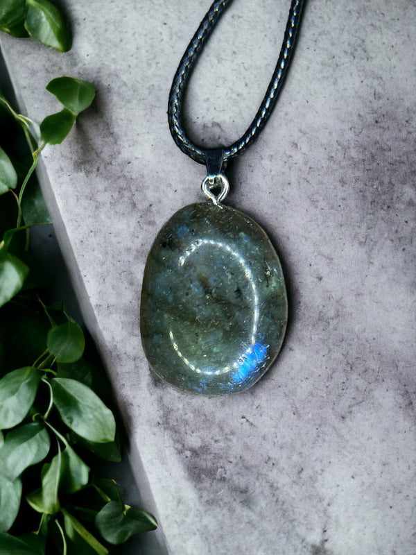 Labradorite Crystal Pendant Necklace