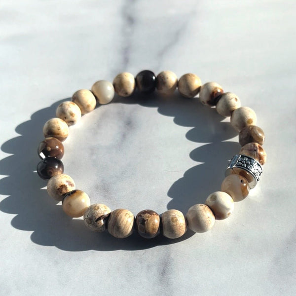 8mm Light Brown Orca Agate Bracelet