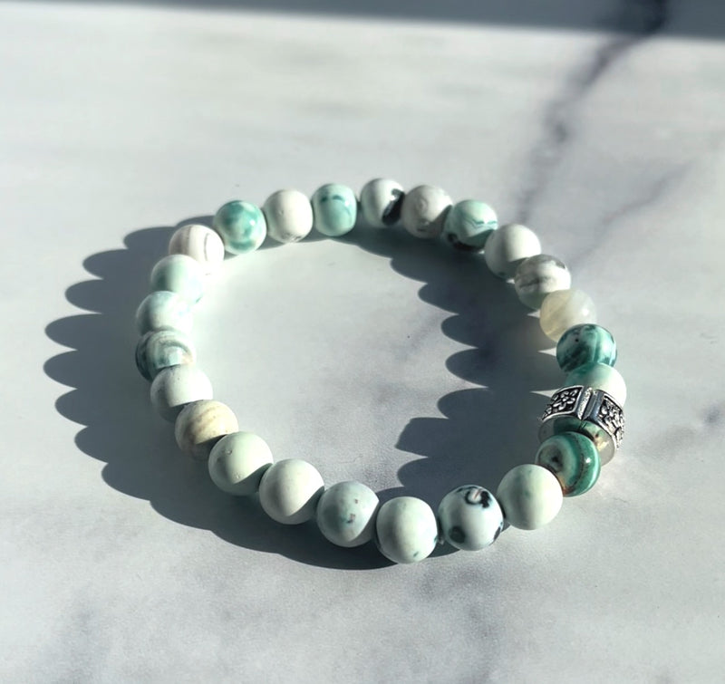 8mm Green Orca Agate Bracelet