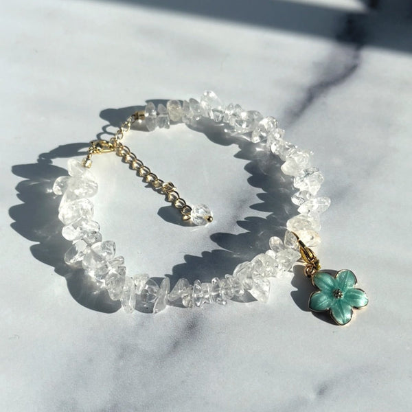 Aqua Petal Gemstone Bracelet