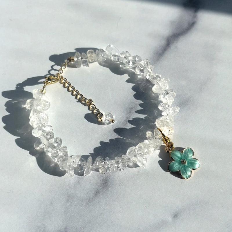 Aqua Petal Gemstone Bracelet