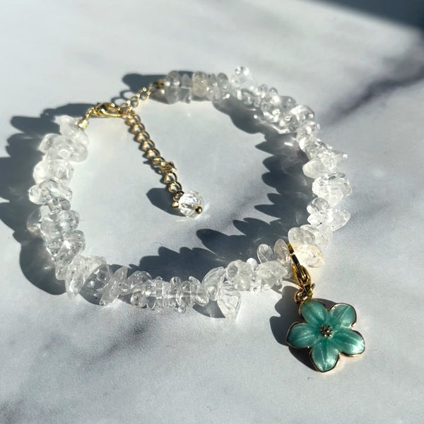 Aqua Petal Gemstone Bracelet