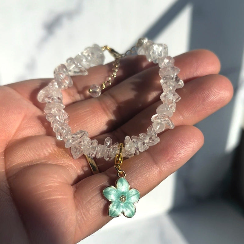 Aqua Petal Gemstone Bracelet