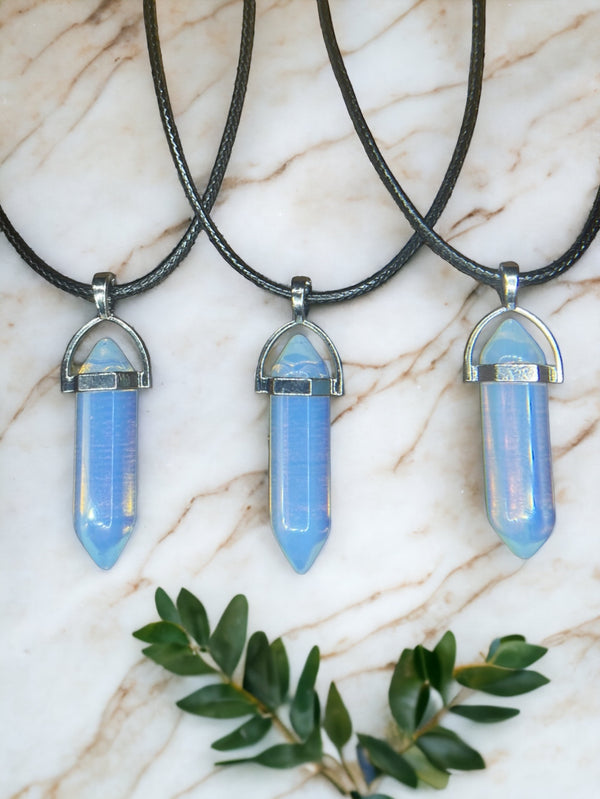 Opal DT Point Crystal Necklace