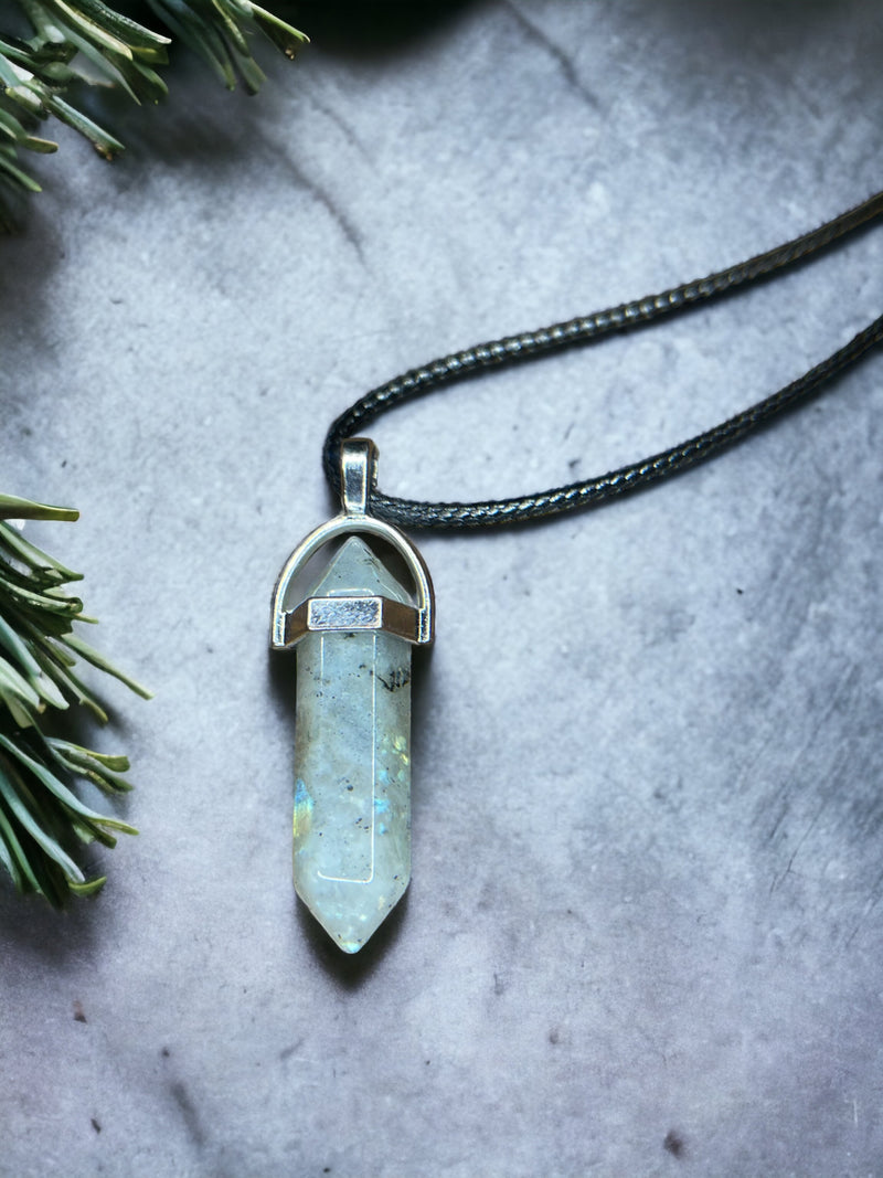 Labradorite DT Point Crystal Necklace