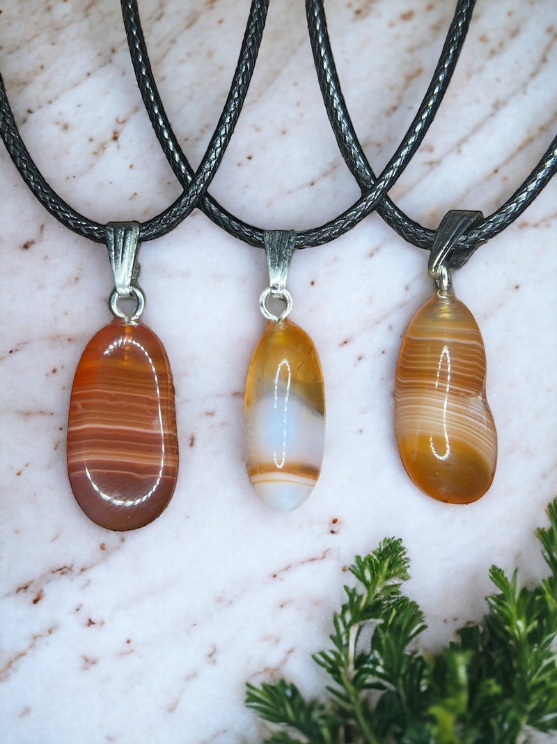 Carnelian Crystal Pendant Necklace