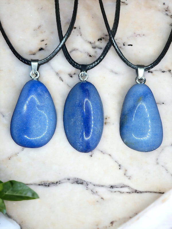 Blue Aventurine Crystal Pendant Necklace
