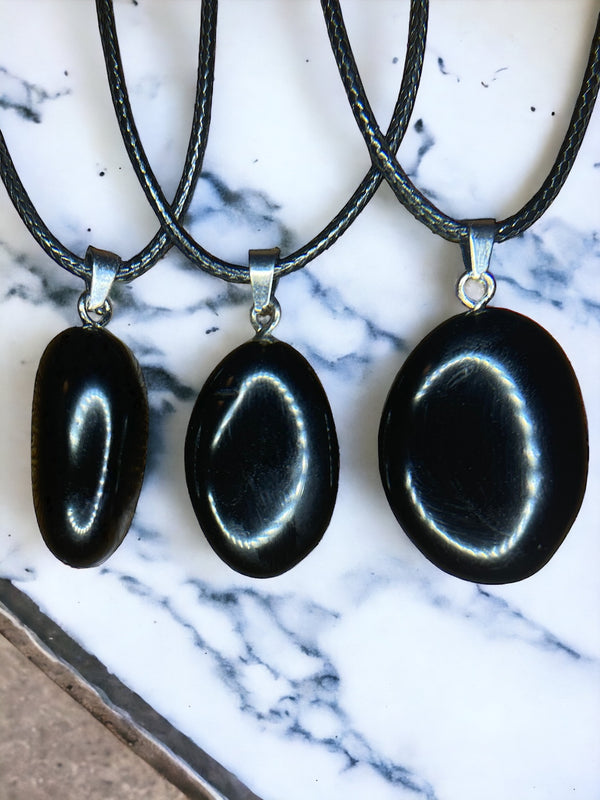 Obsidian Crystal Pendant Necklace