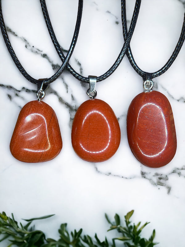 Red Jasper Crystal Pendant Necklace