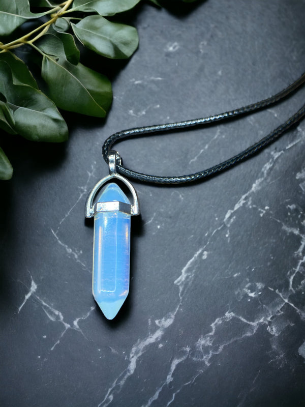 Opal DT Point Crystal Necklace