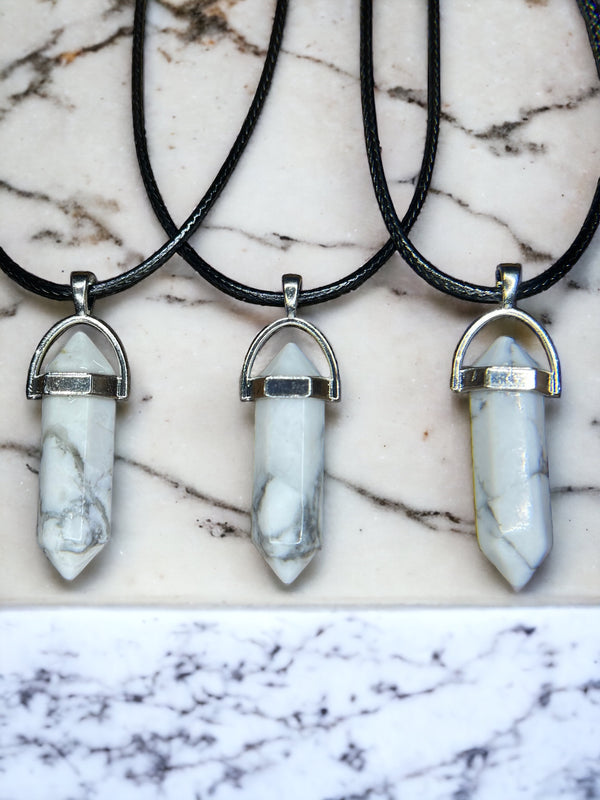 Howelite DT Point Crystal Necklace