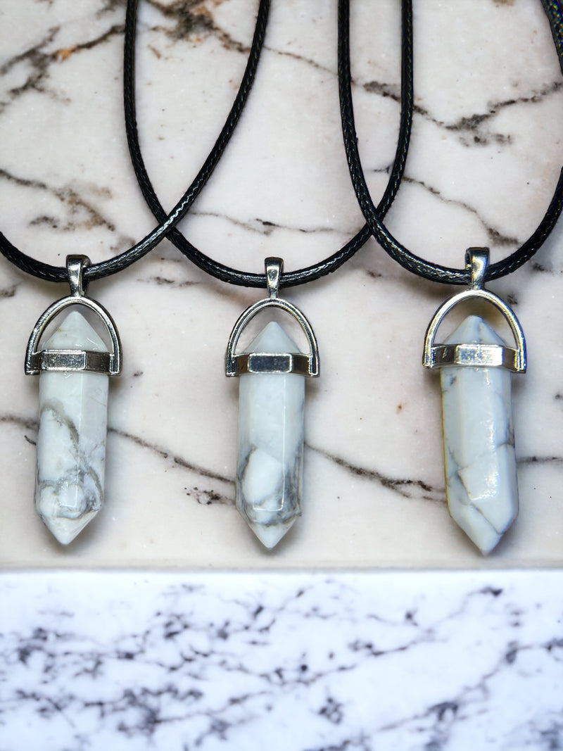Howelite DT Point Crystal Necklace