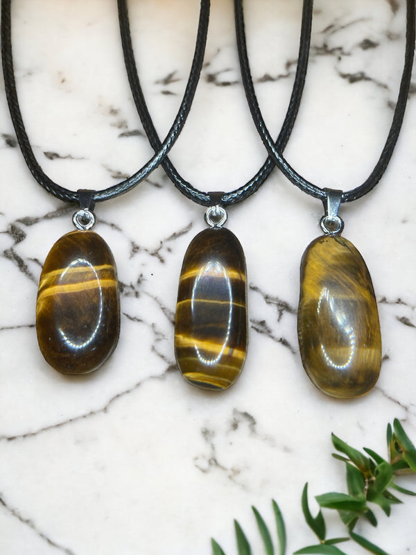 Tiger Eye Crystal Pendant Necklace