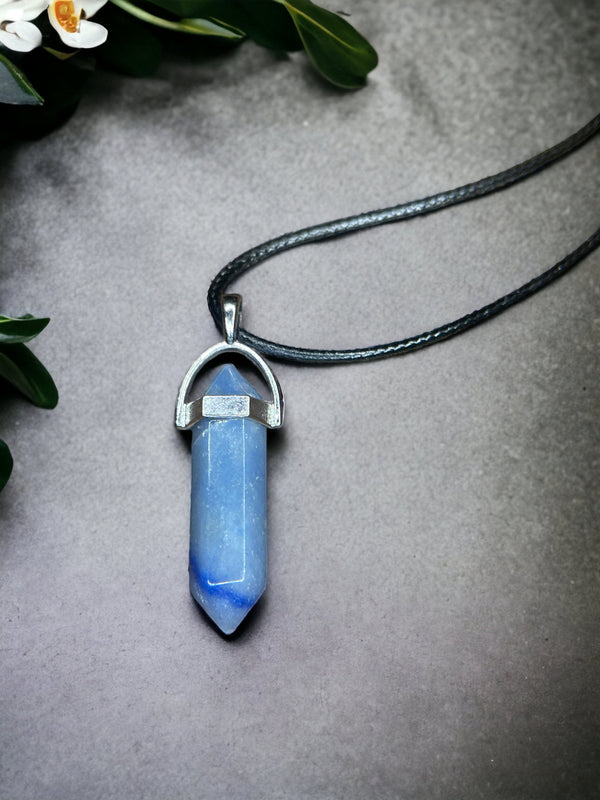 Blue aventurine DT Point Crystal Necklace