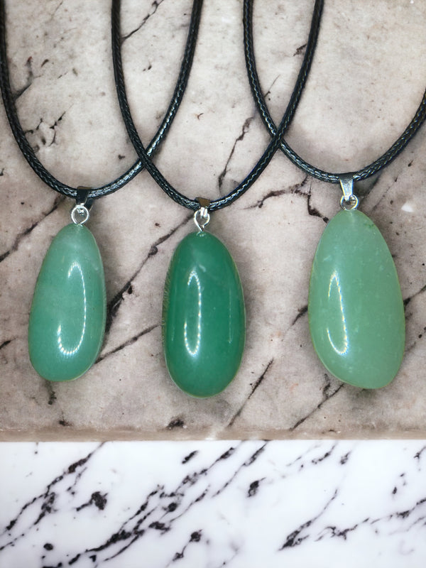 Green Aventurine Crystal Pendant Necklace