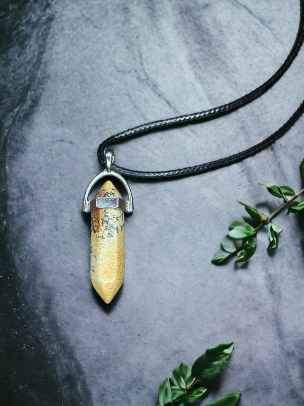 Picture Jasper DT Point Crystal Necklace