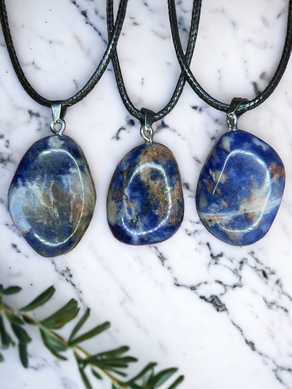 Sodalite Crystal Pendant Necklace