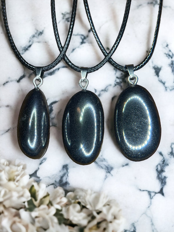 Hematite Crystal Pendant Necklace