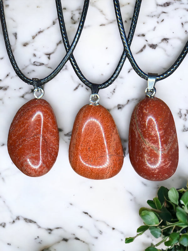 Convoluted Jasper Crystal Pendant Necklace